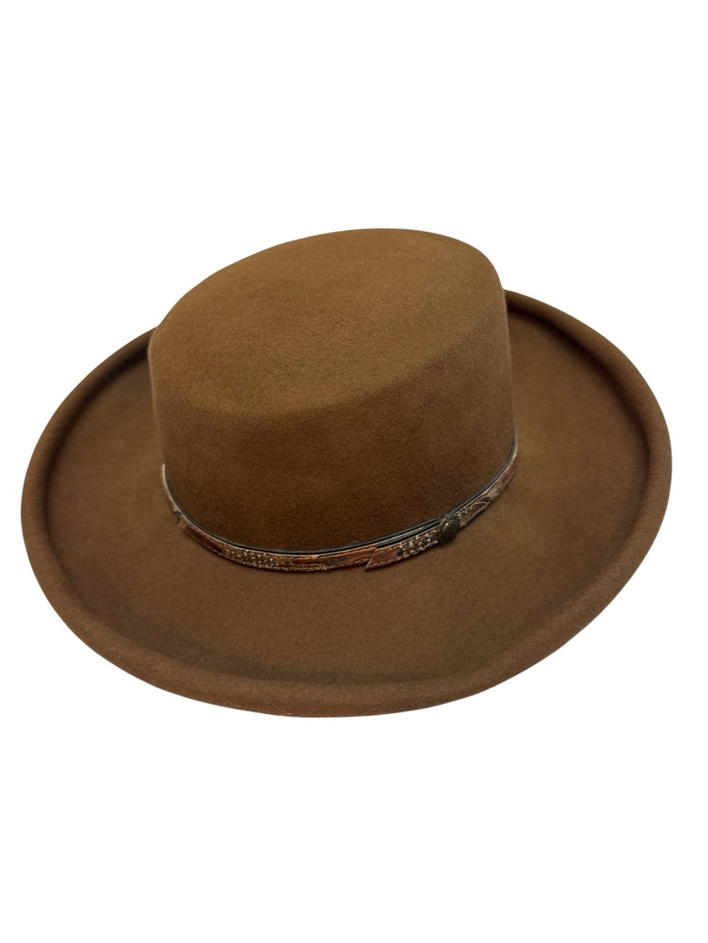 VTG Bollman Hat Company Doeskin Felt Wool Bolero Gambler Style Western Hat USA